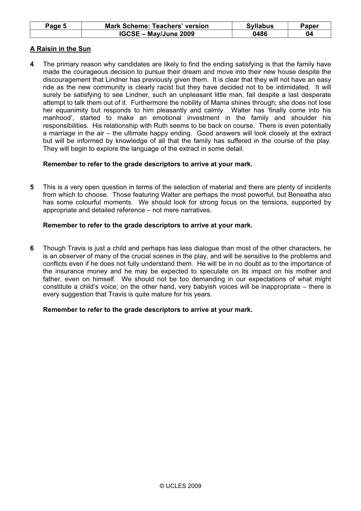 Mark scheme, page 5 of 18
