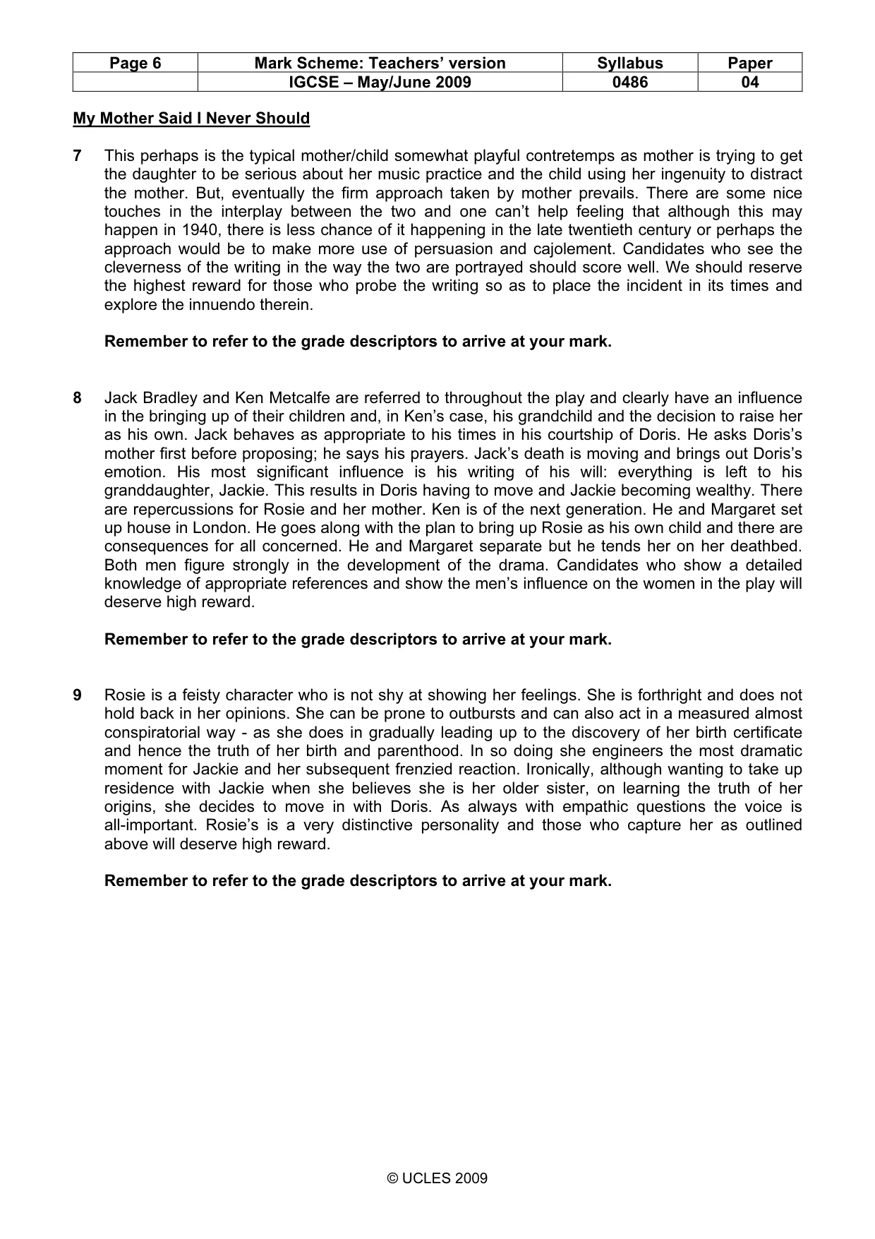 Mark scheme, page 6 of 18
