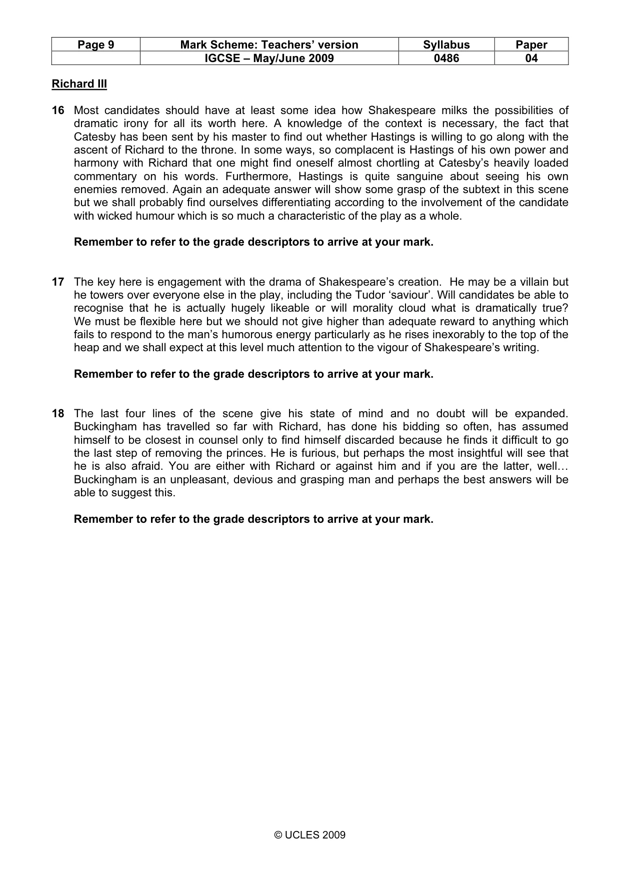 Mark scheme, page 9 of 18