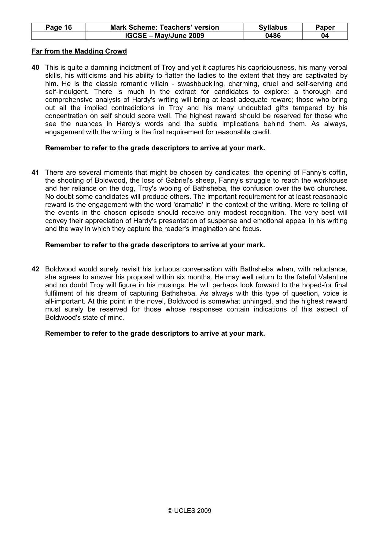 Mark scheme, page 16 of 18