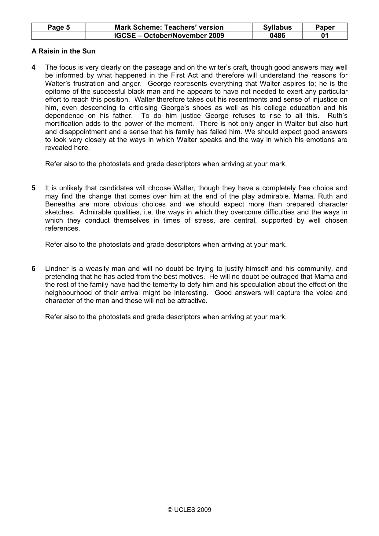 Mark scheme, page 5 of 18