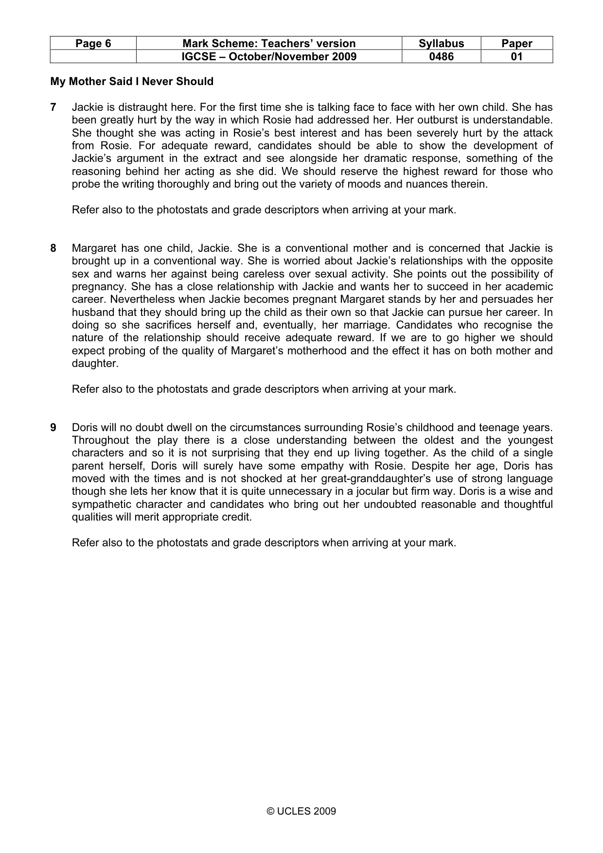 Mark scheme, page 6 of 18