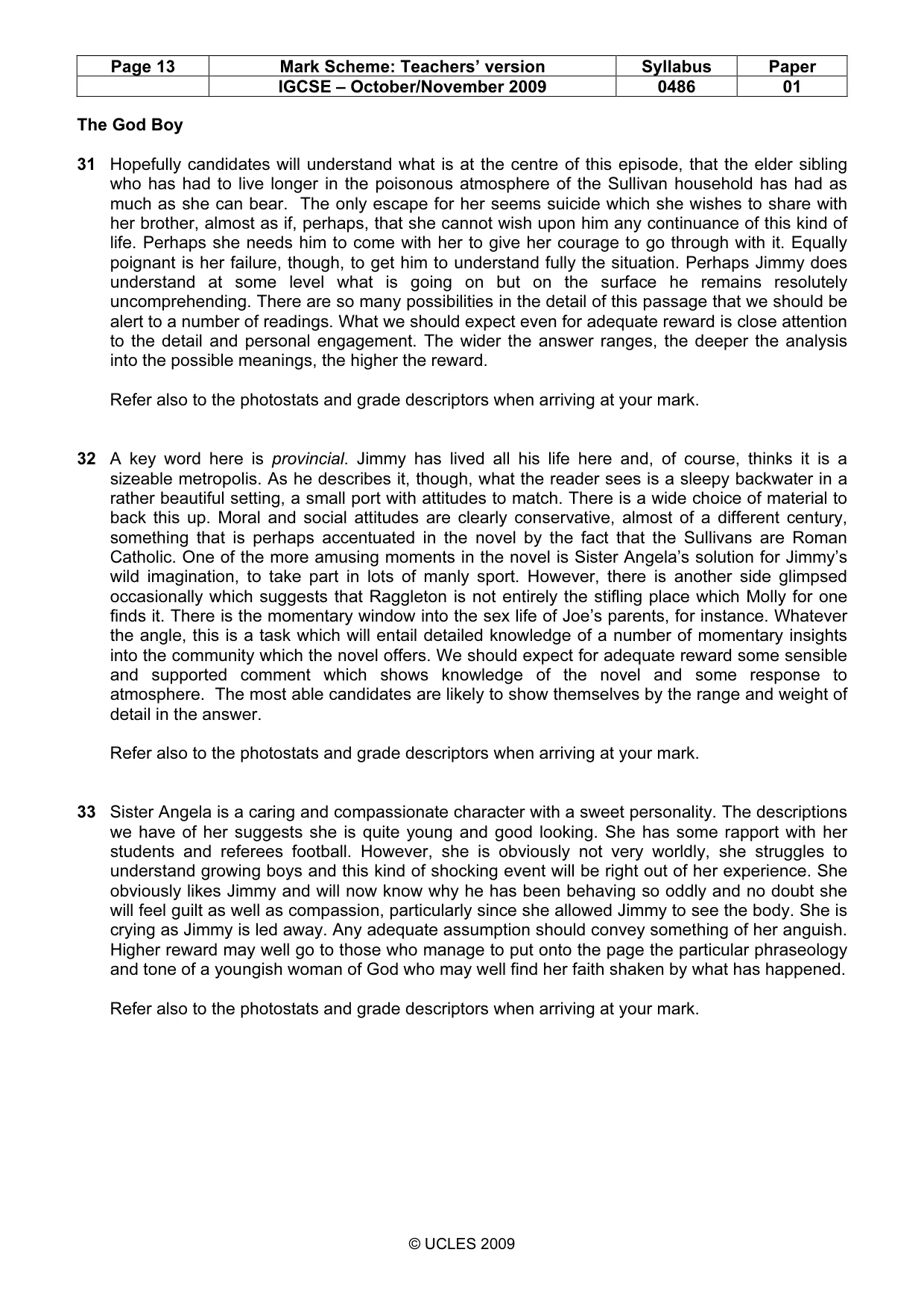Mark scheme, page 13 of 18