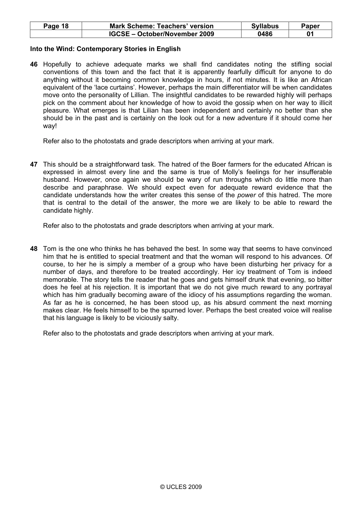 Mark scheme, page 18 of 18