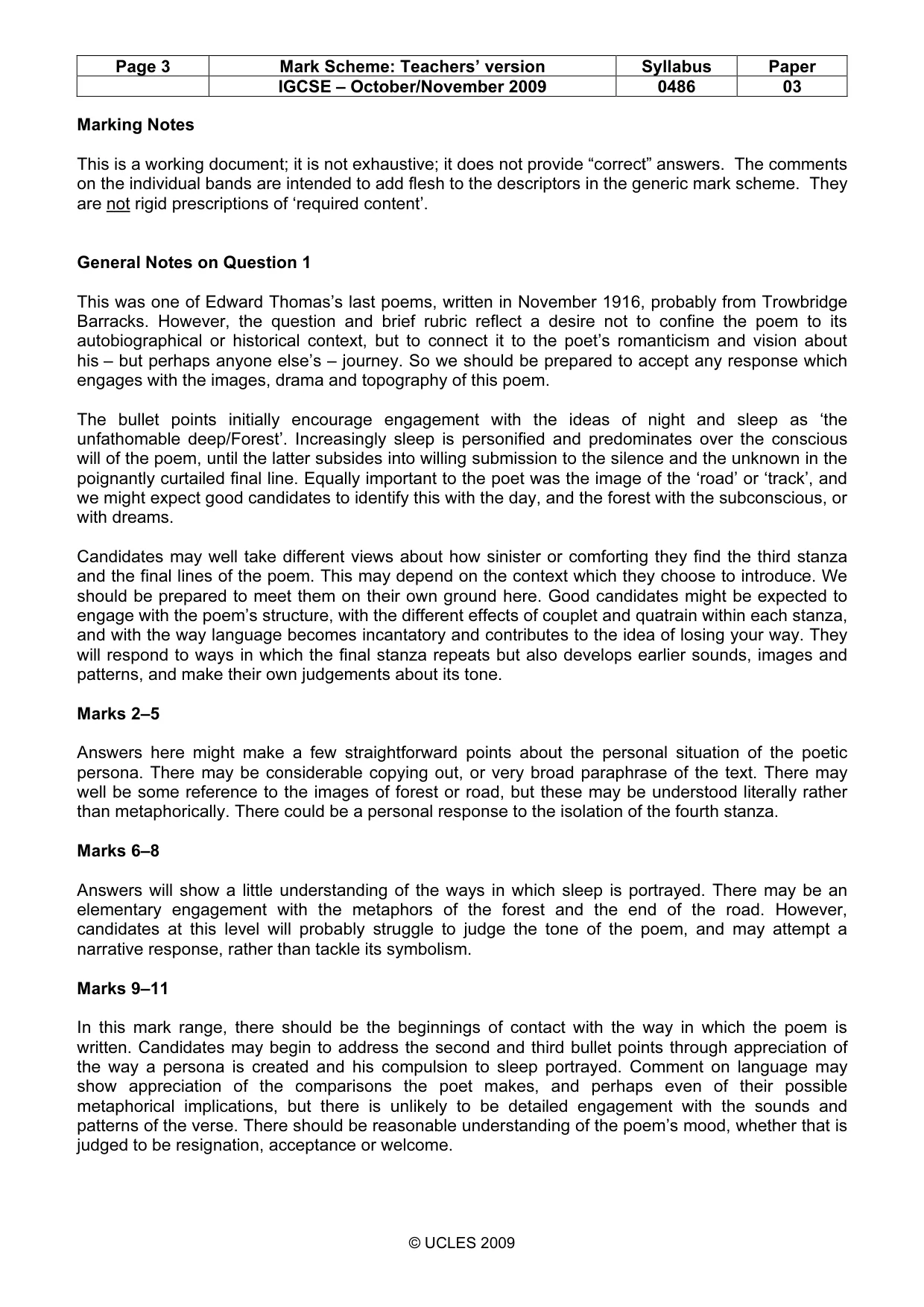 Mark scheme, page 3 of 6