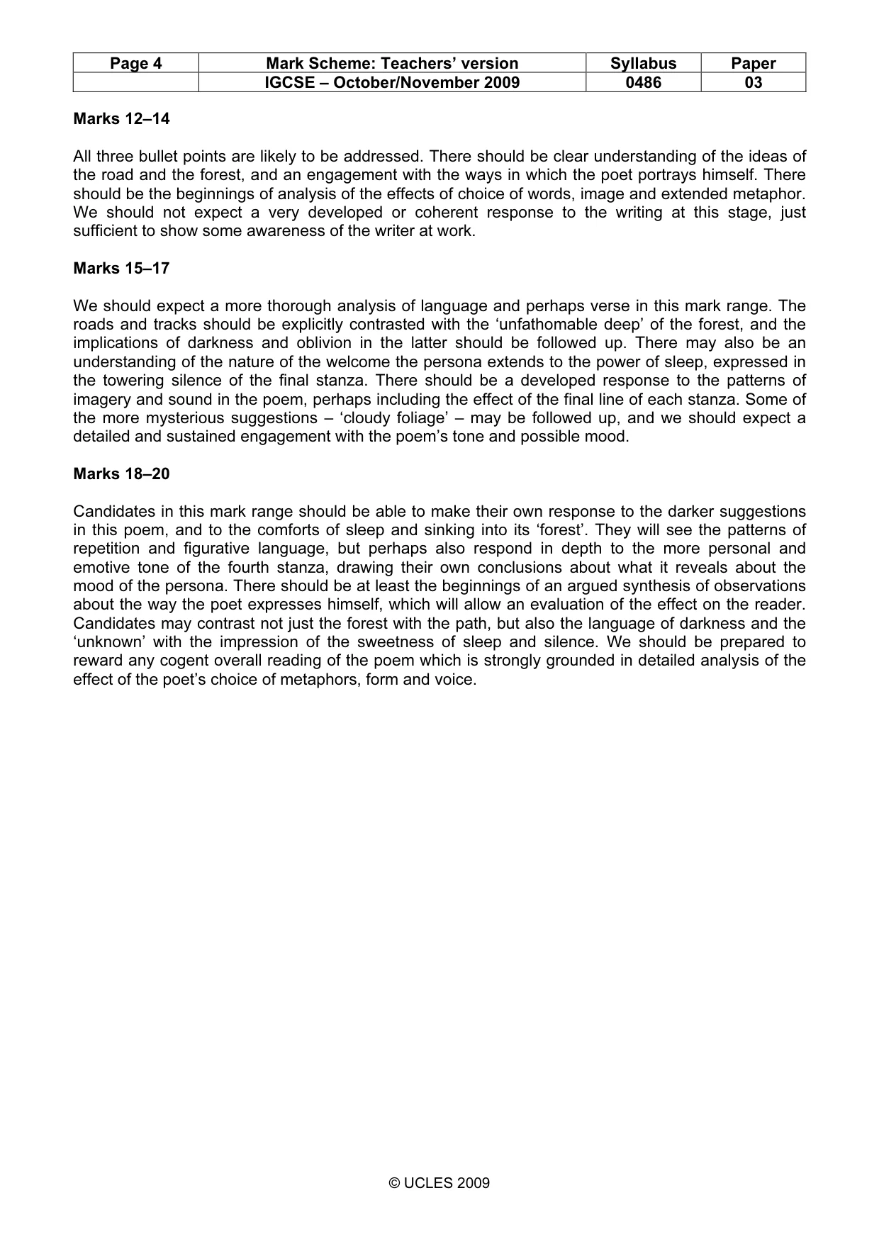 Mark scheme, page 4 of 6