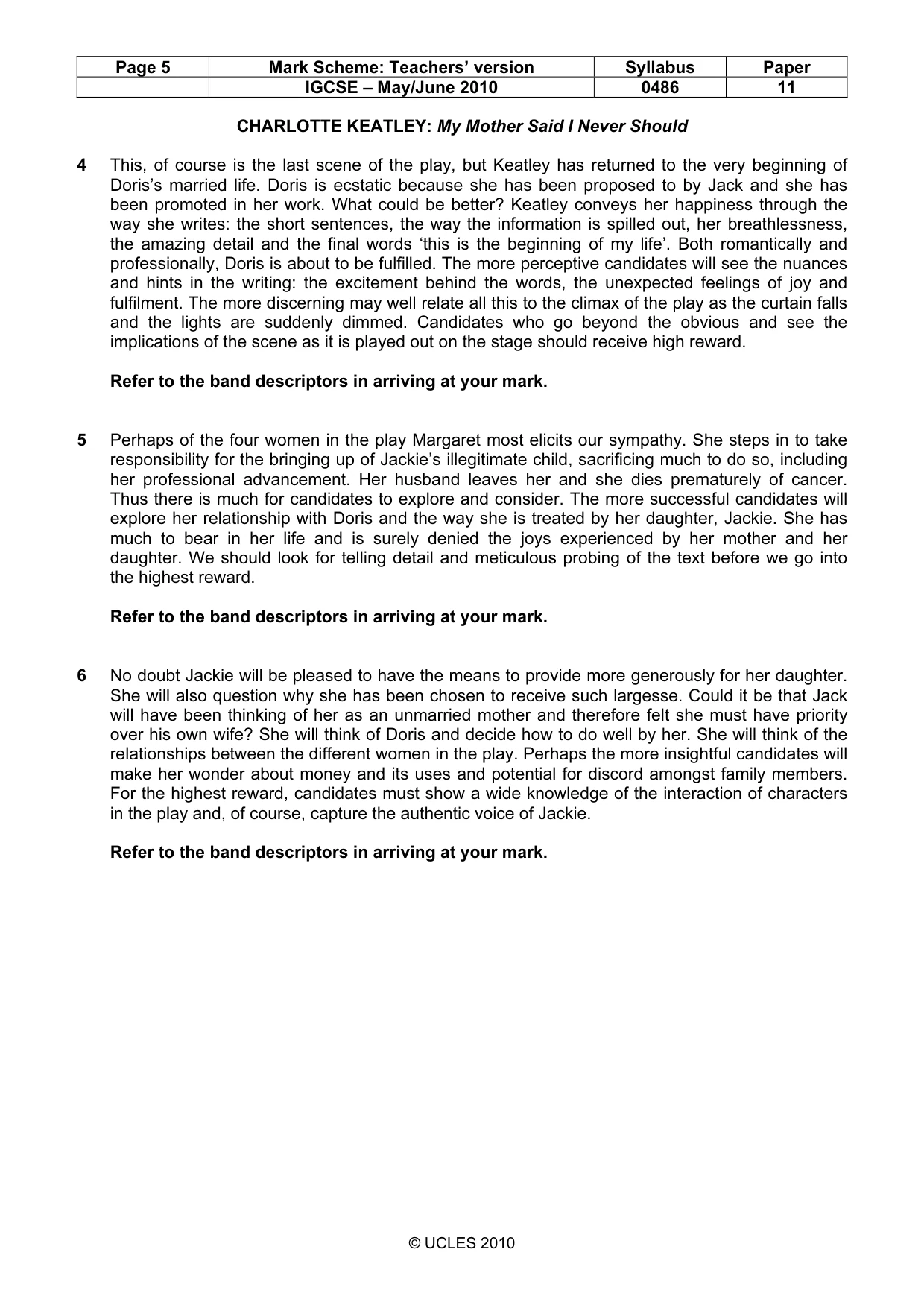 Mark scheme, page 5 of 17