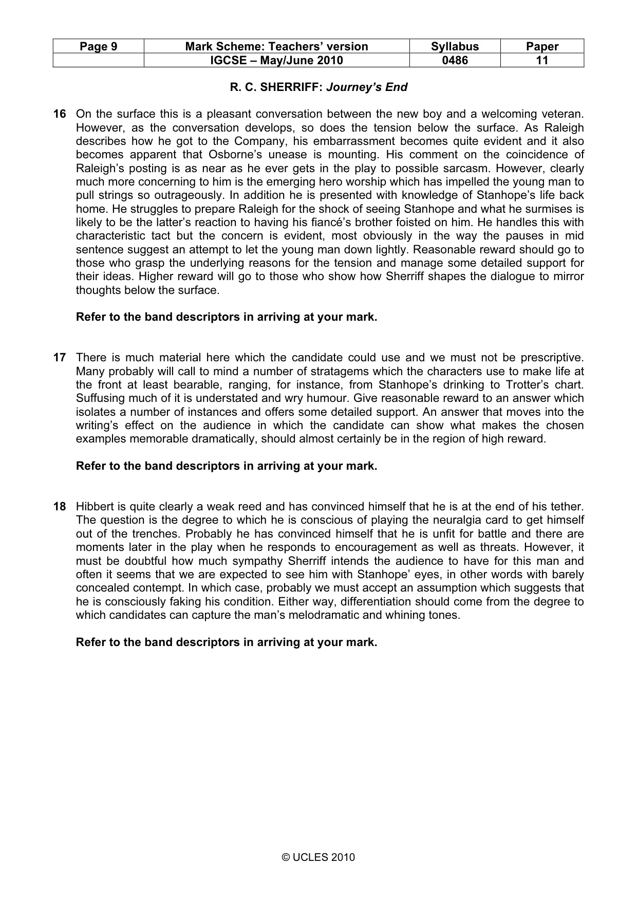 Mark scheme, page 9 of 17