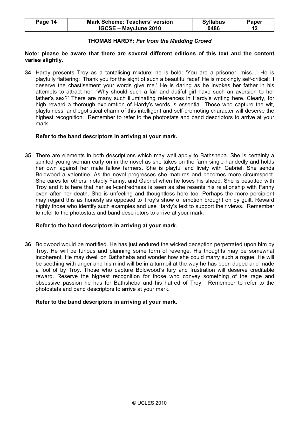 Mark scheme, page 14 of 17