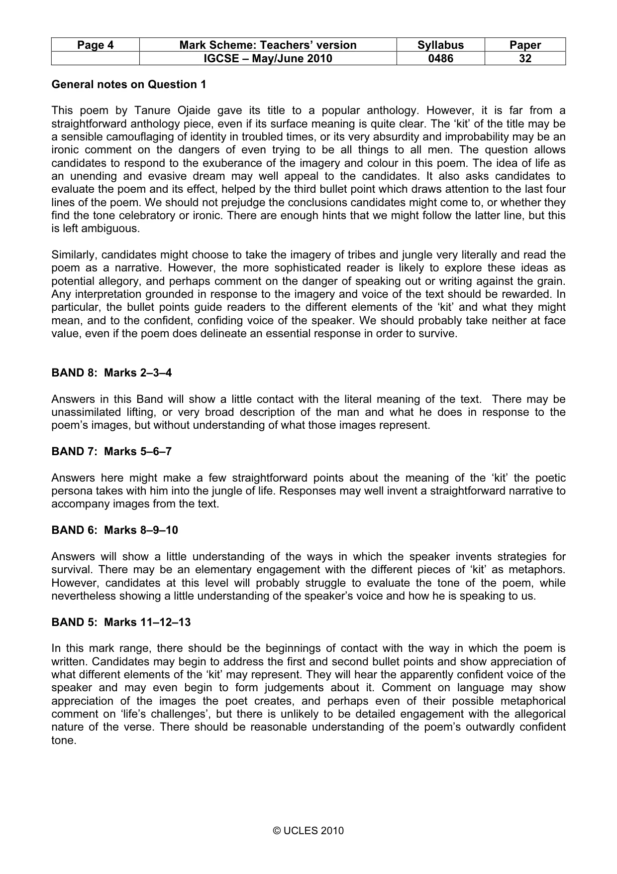 Mark scheme, page 4 of 7