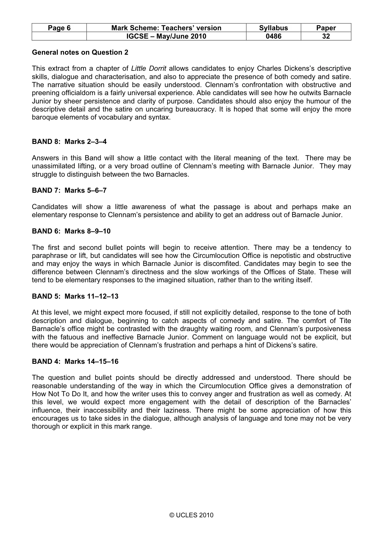 Mark scheme, page 6 of 7