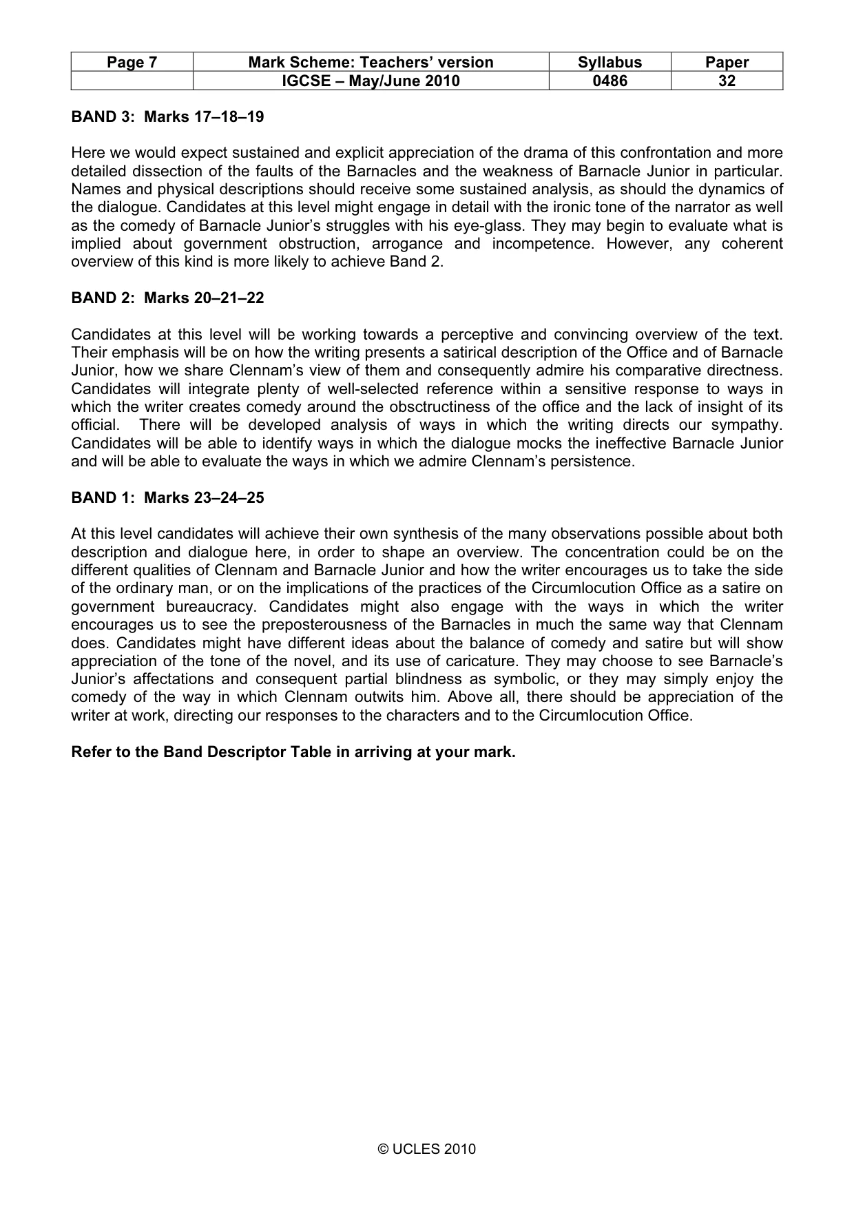 Mark scheme, page 7 of 7