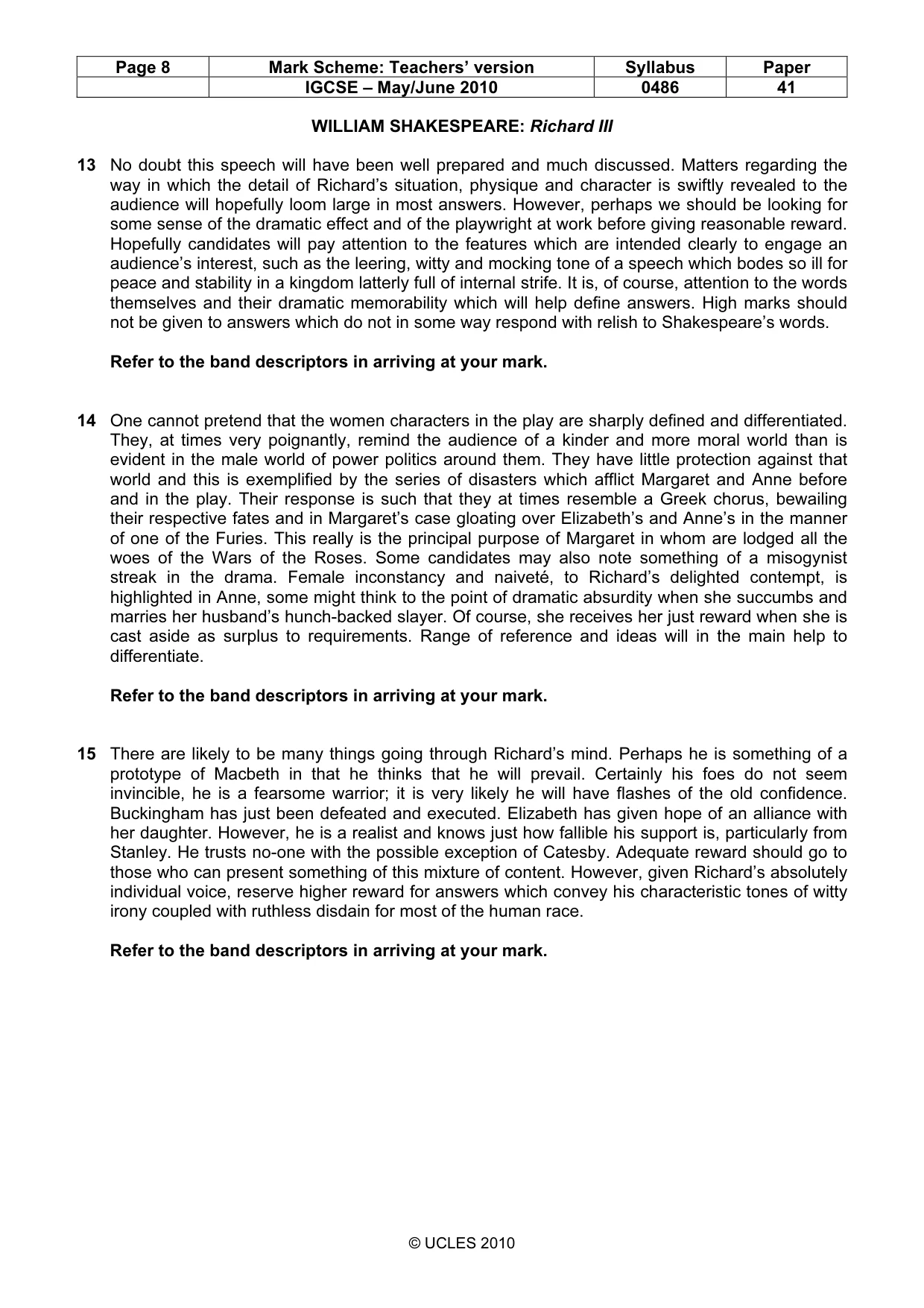 Mark scheme, page 8 of 17