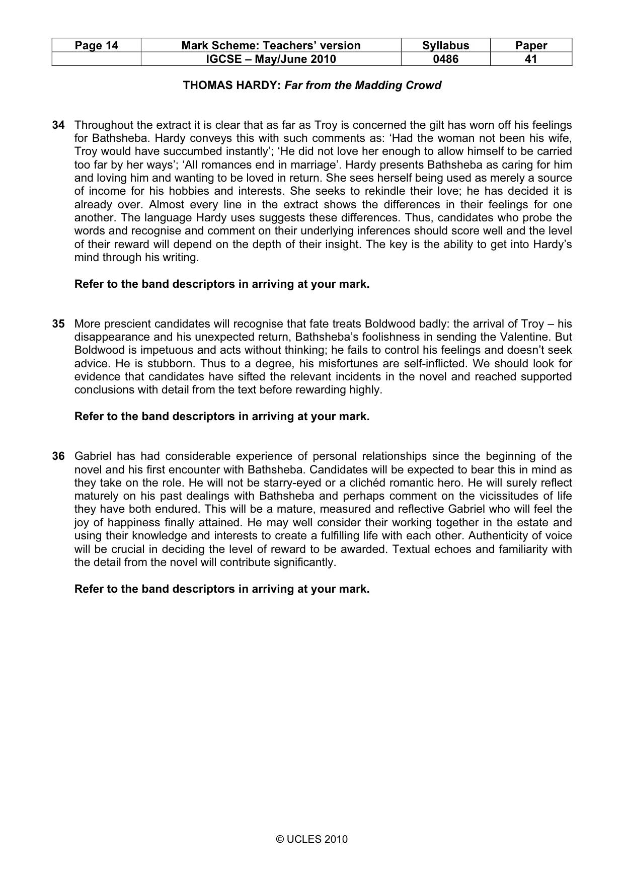Mark scheme, page 14 of 17
