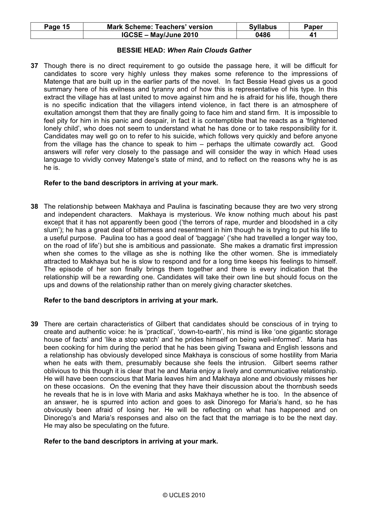 Mark scheme, page 15 of 17