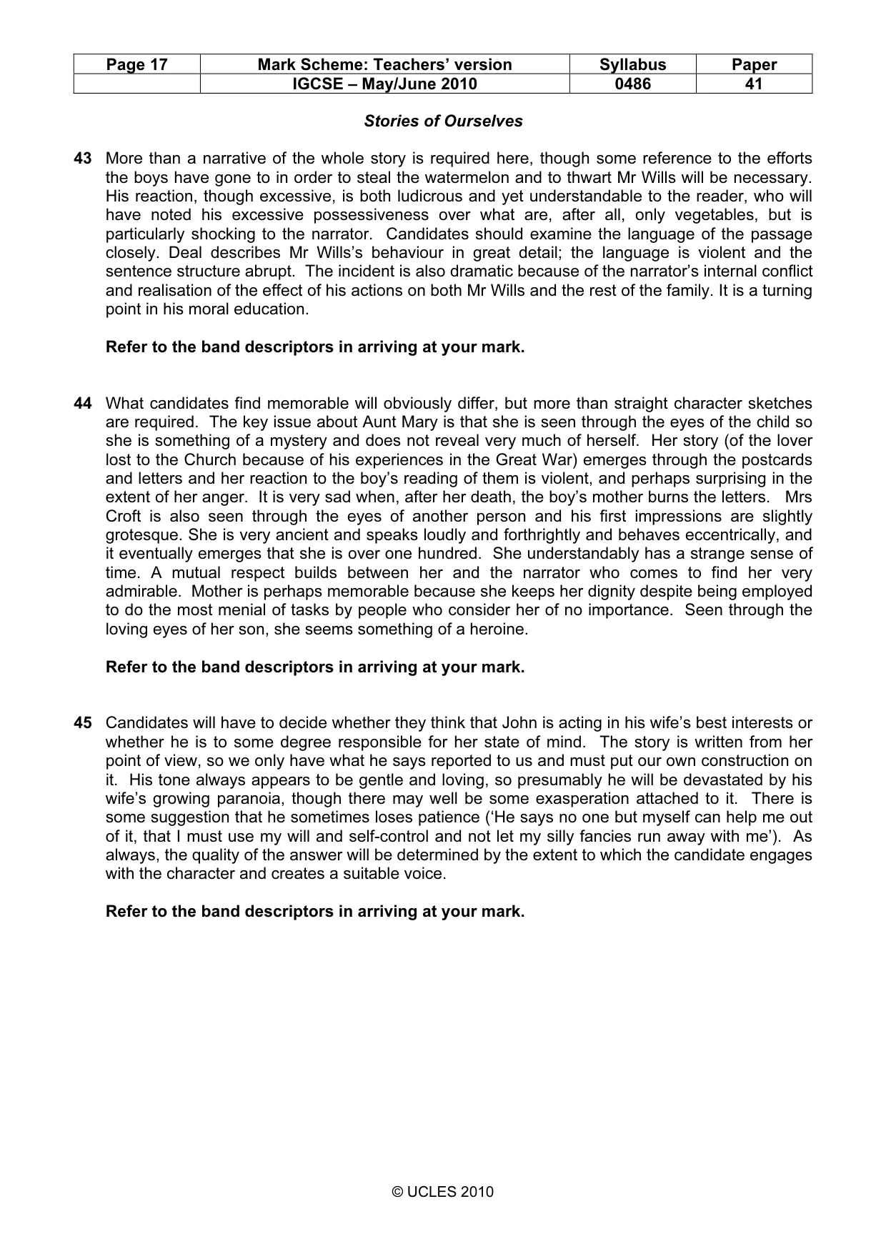 Mark scheme, page 17 of 17
