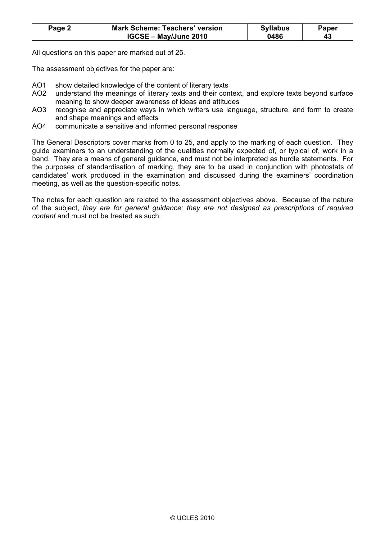 Mark scheme, page 2 of 17