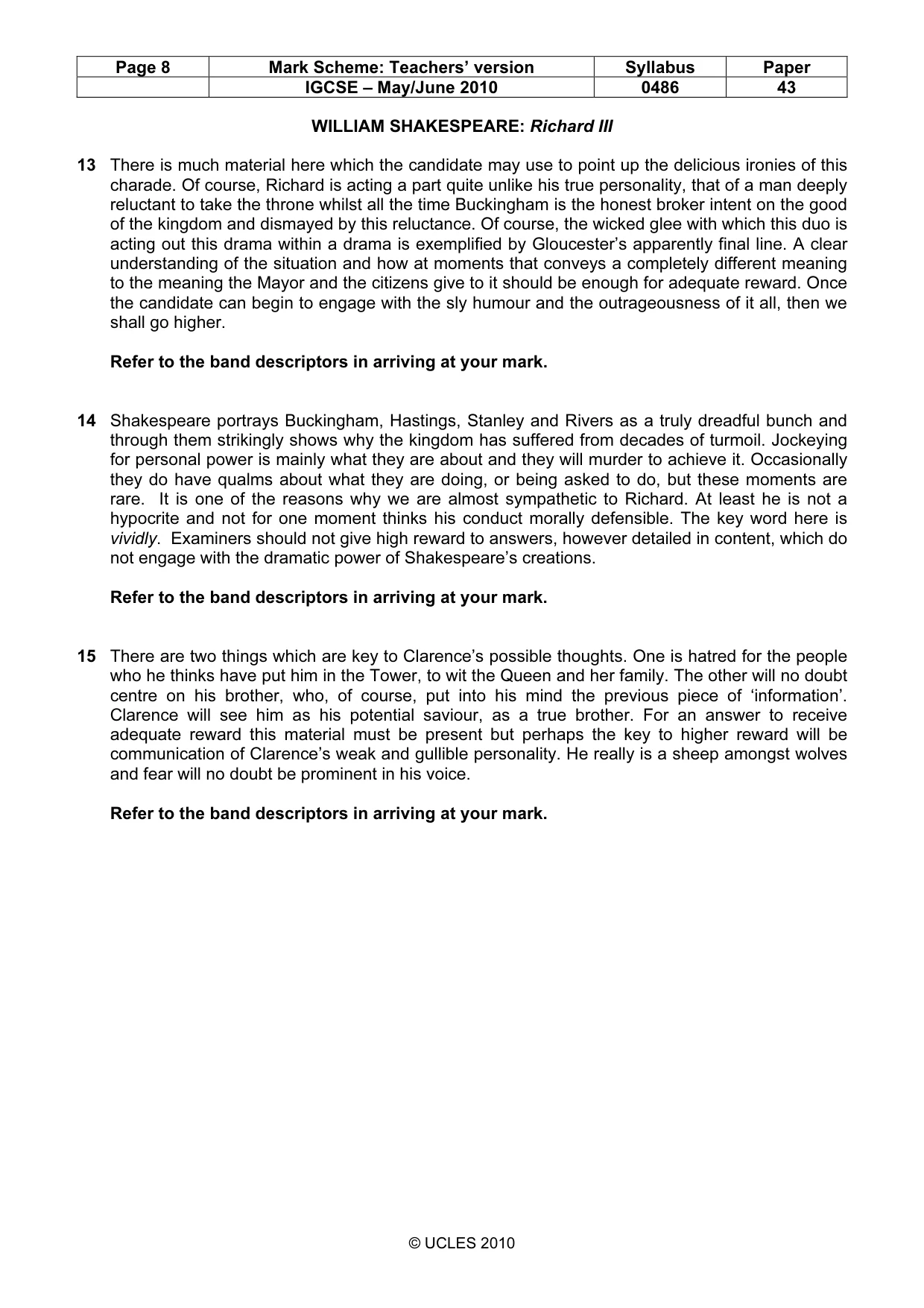 Mark scheme, page 8 of 17