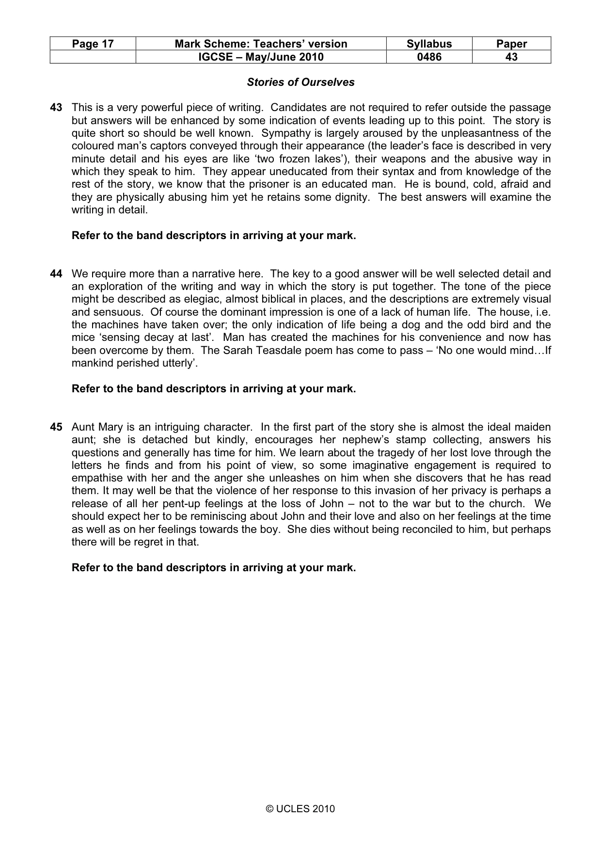 Mark scheme, page 17 of 17
