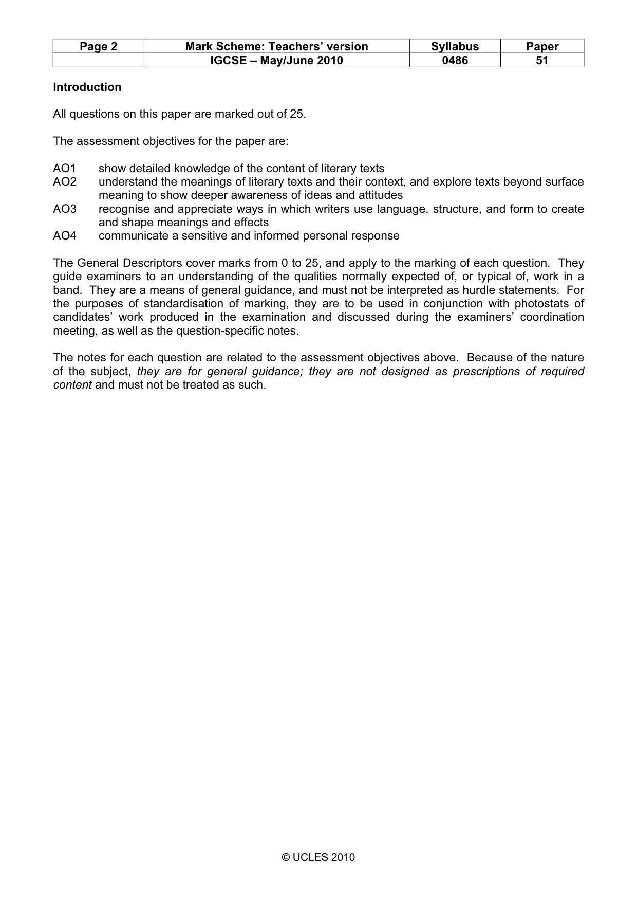 Mark scheme, page 2 of 10