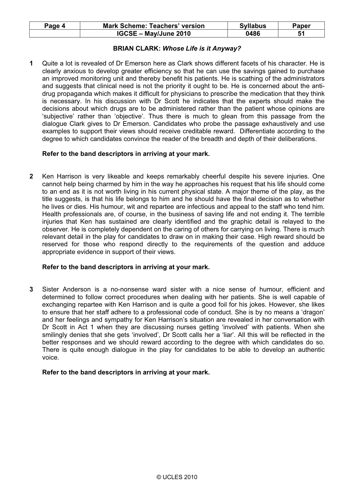 Mark scheme, page 4 of 10
