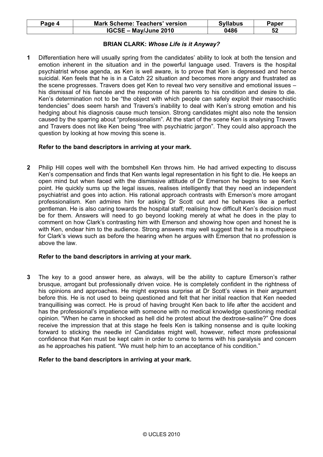 Mark scheme, page 4 of 10