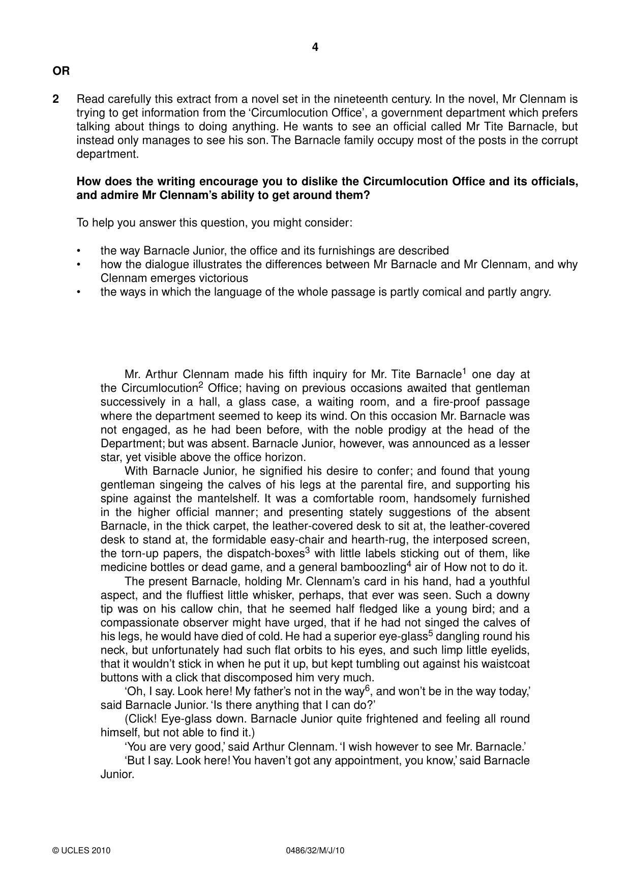 Cambridge IGCSE English - Literature 0486 2010 May/June Paper 3 · Variant 2 question paper, page 4 of 8