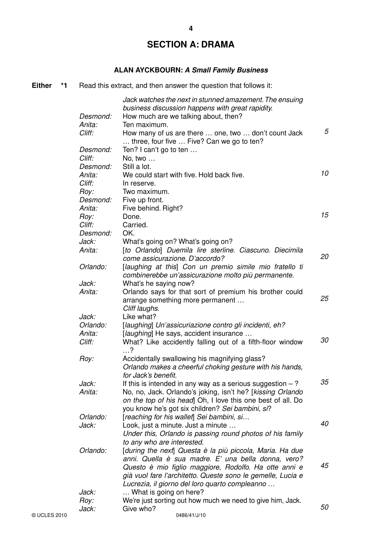 Cambridge IGCSE English - Literature 0486 2010 May/June Paper 4 · Variant 1 question paper, page 4 of 36