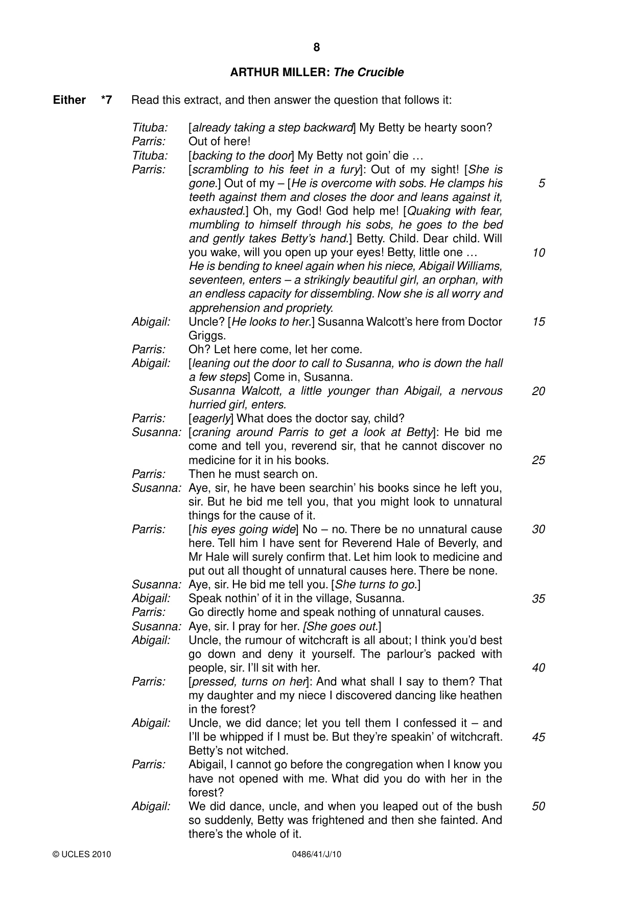 Cambridge IGCSE English - Literature 0486 2010 May/June Paper 4 · Variant 1 question paper, page 8 of 36