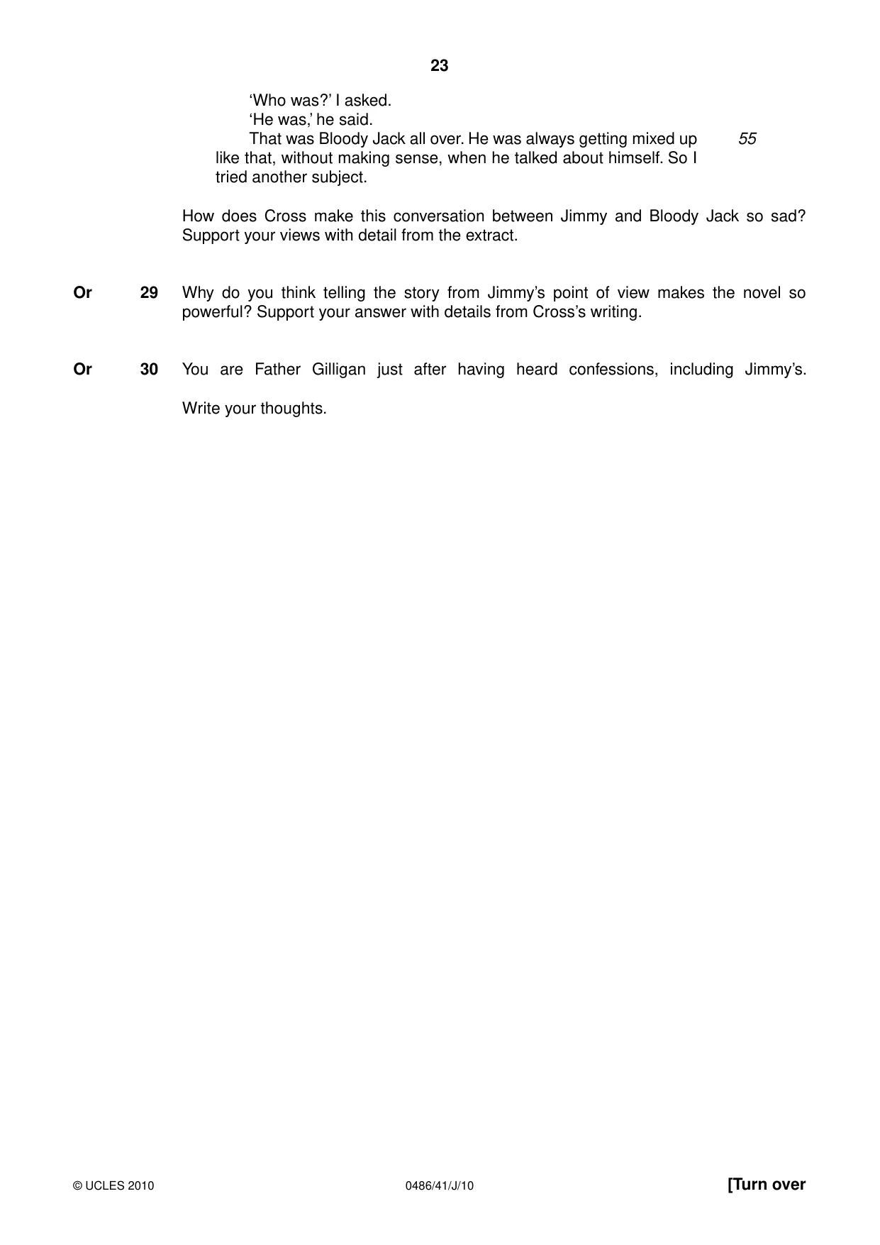 Cambridge IGCSE English - Literature 0486 2010 May/June Paper 4 · Variant 1 question paper, page 23 of 36