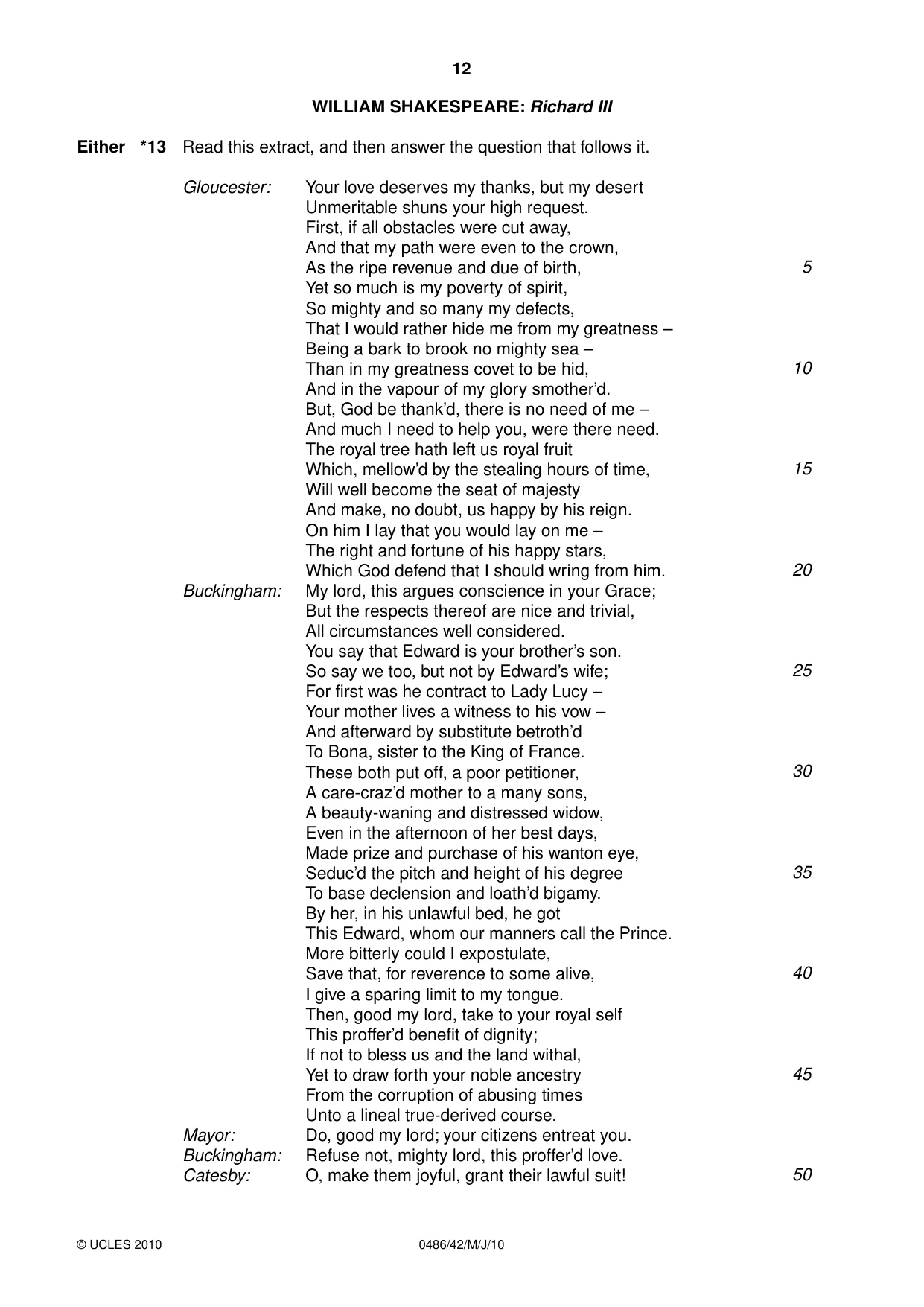 Cambridge IGCSE English - Literature 0486 2010 May/June Paper 4 · Variant 2 question paper, page 12 of 32