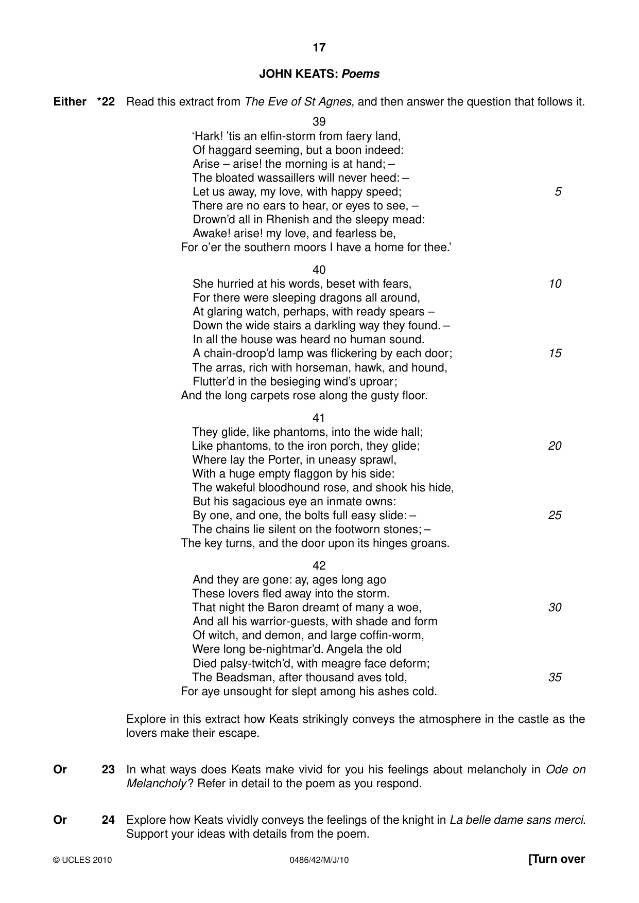 Cambridge IGCSE English - Literature 0486 2010 May/June Paper 4 · Variant 2 question paper, page 17 of 32