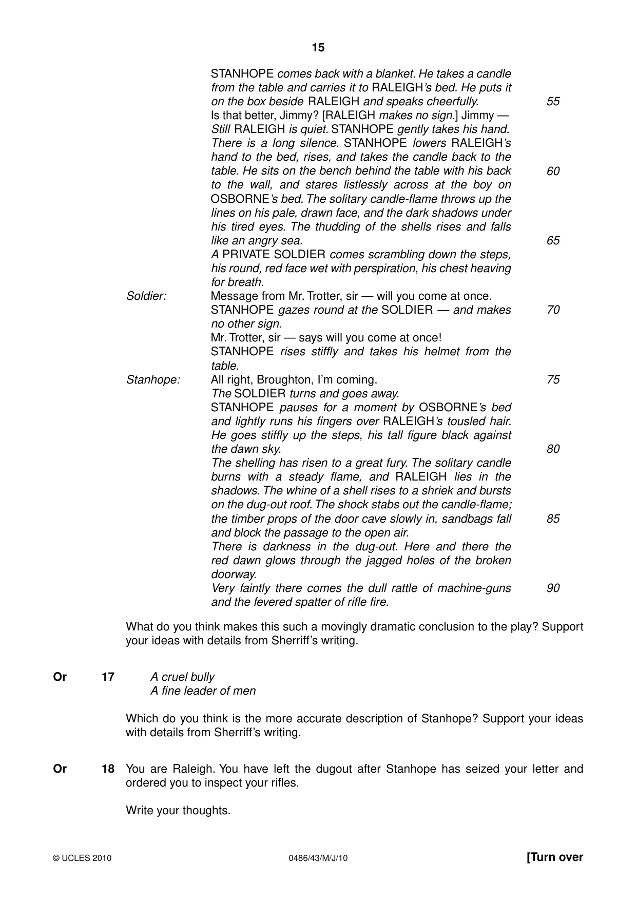 Cambridge IGCSE English - Literature 0486 2010 May/June Paper 4 · Variant 3 question paper, page 15 of 32