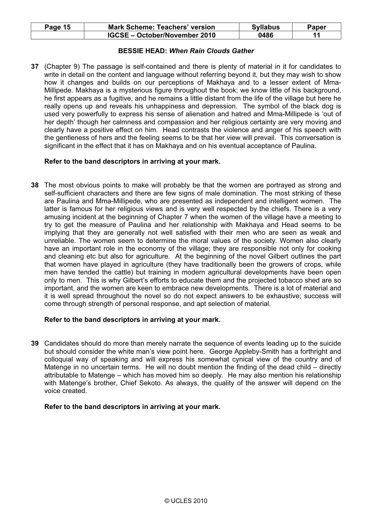 Mark scheme, page 15 of 17