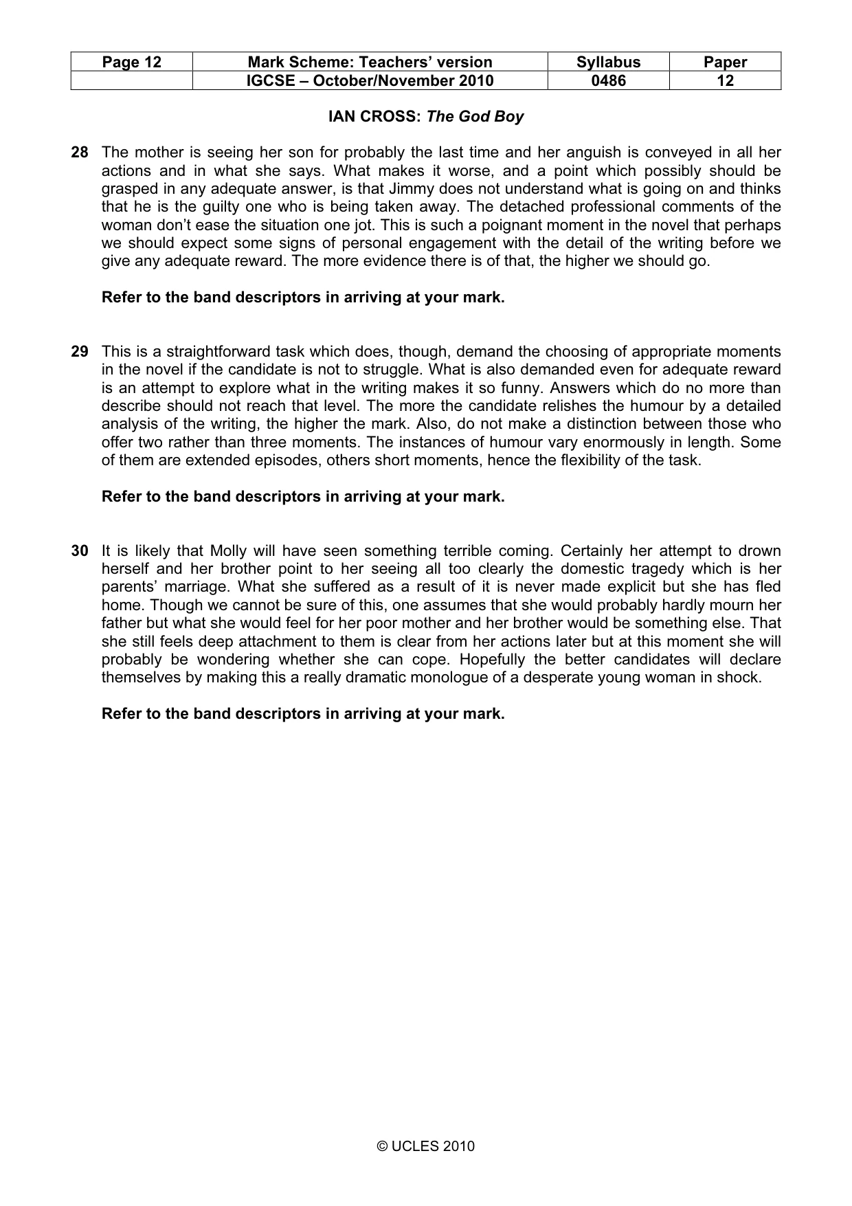 Mark scheme, page 12 of 17