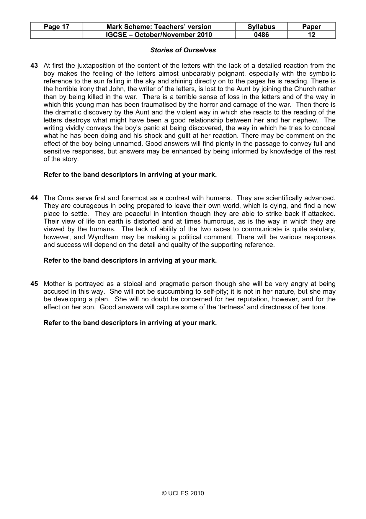 Mark scheme, page 17 of 17