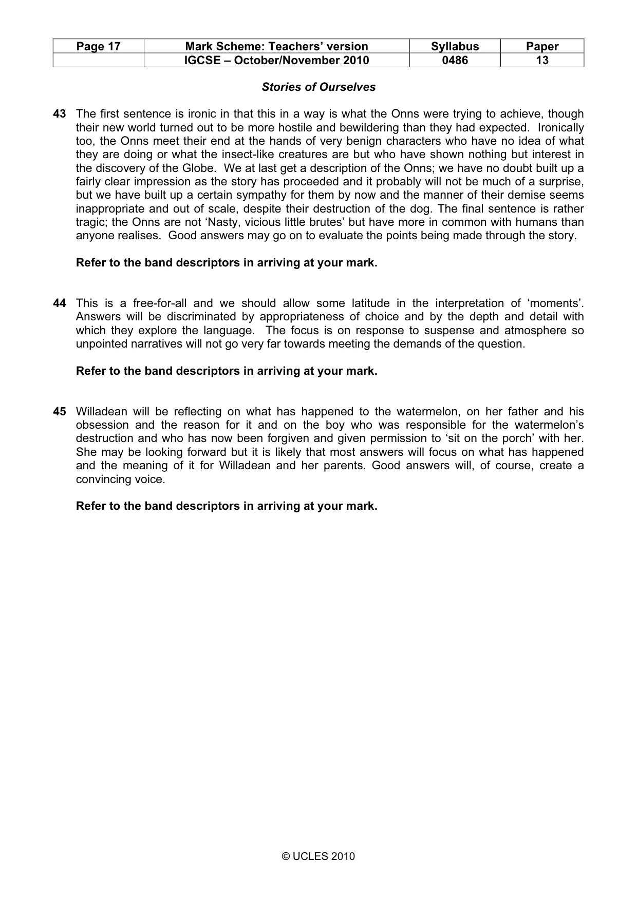 Mark scheme, page 17 of 17