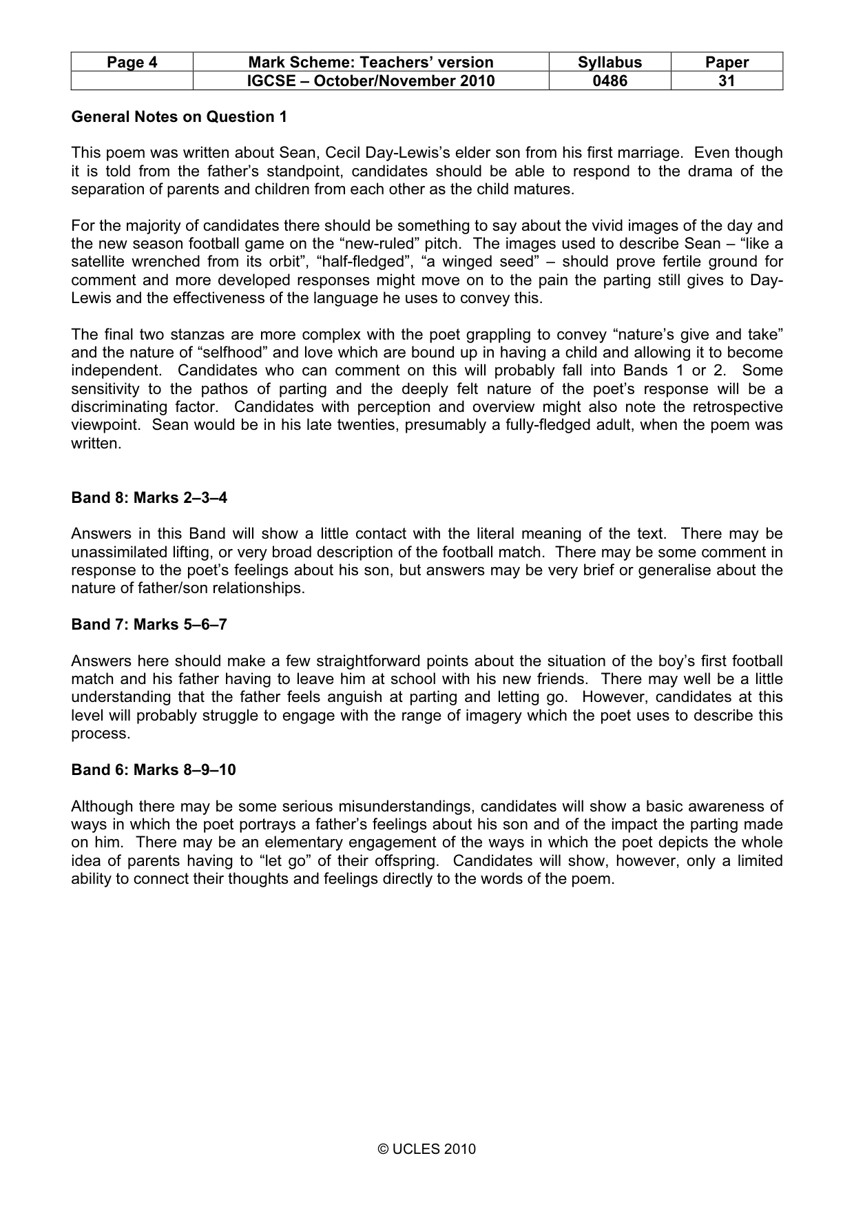 Mark scheme, page 4 of 8