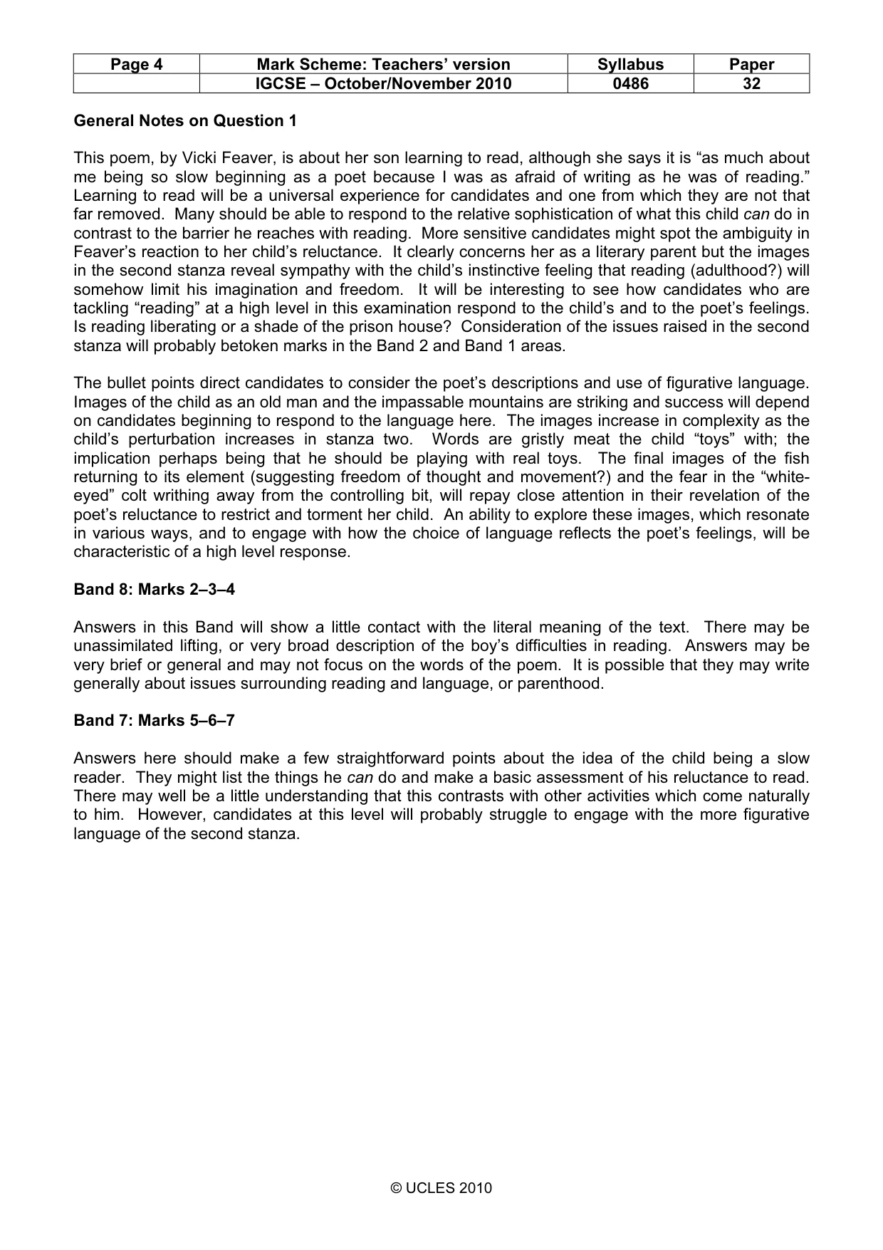 Mark scheme, page 4 of 9