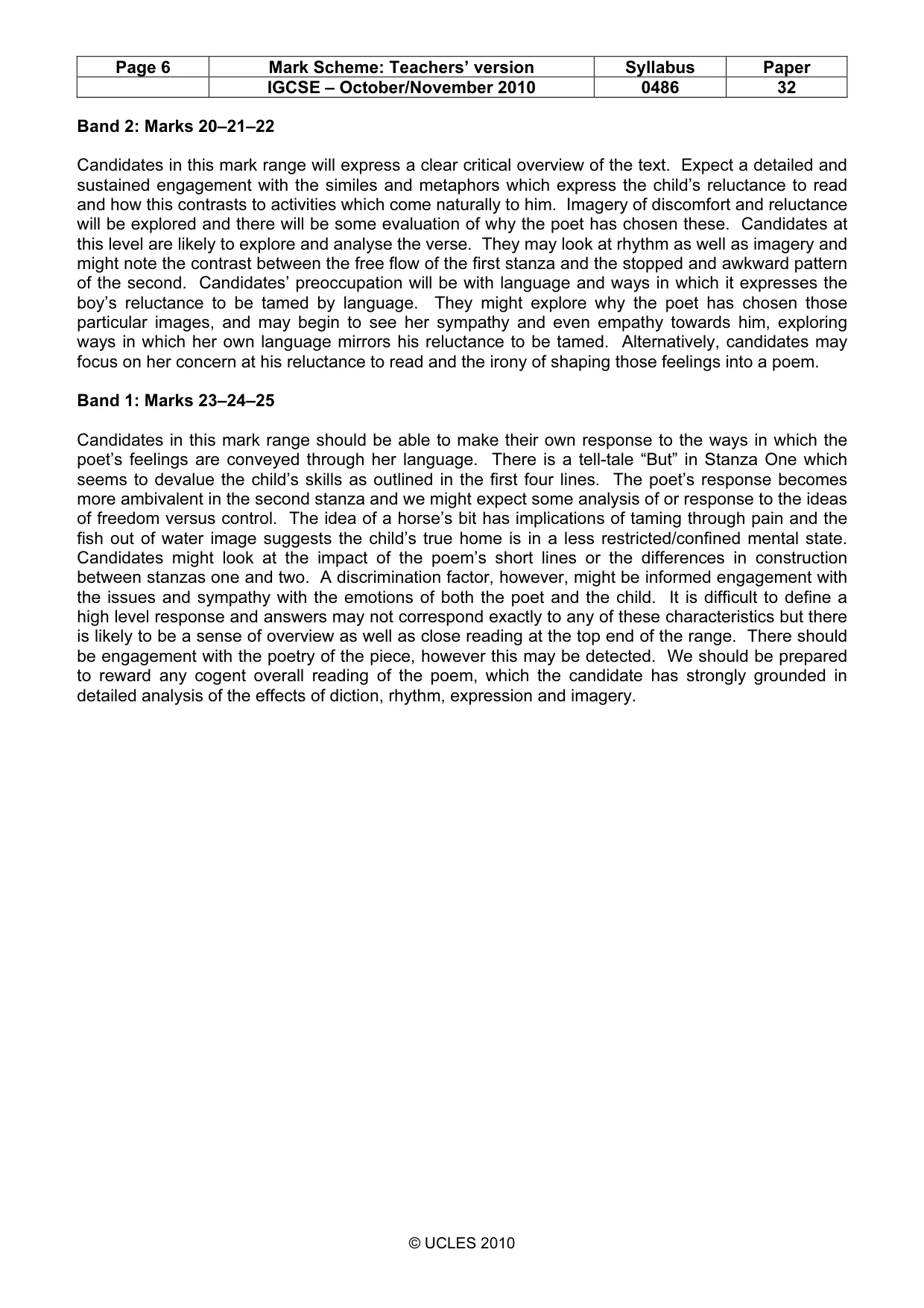 Mark scheme, page 6 of 9