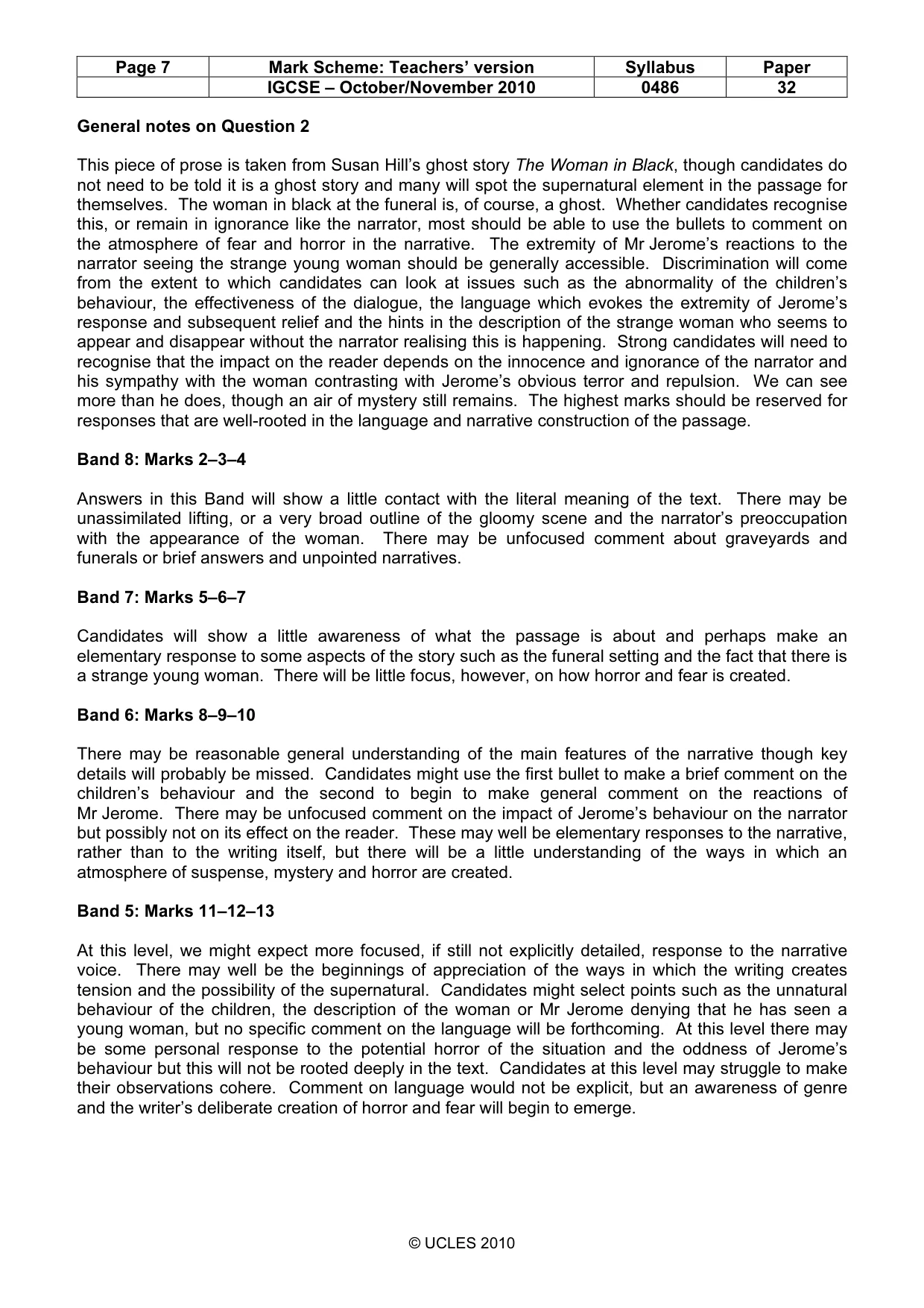 Mark scheme, page 7 of 9