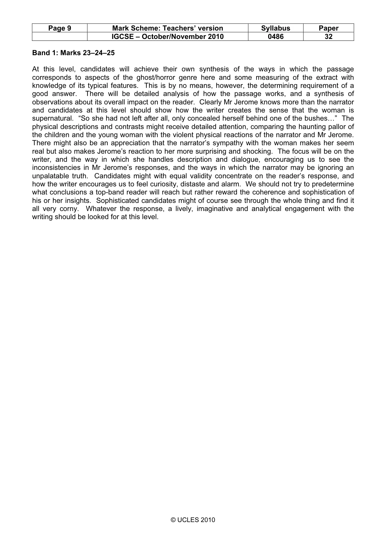 Mark scheme, page 9 of 9