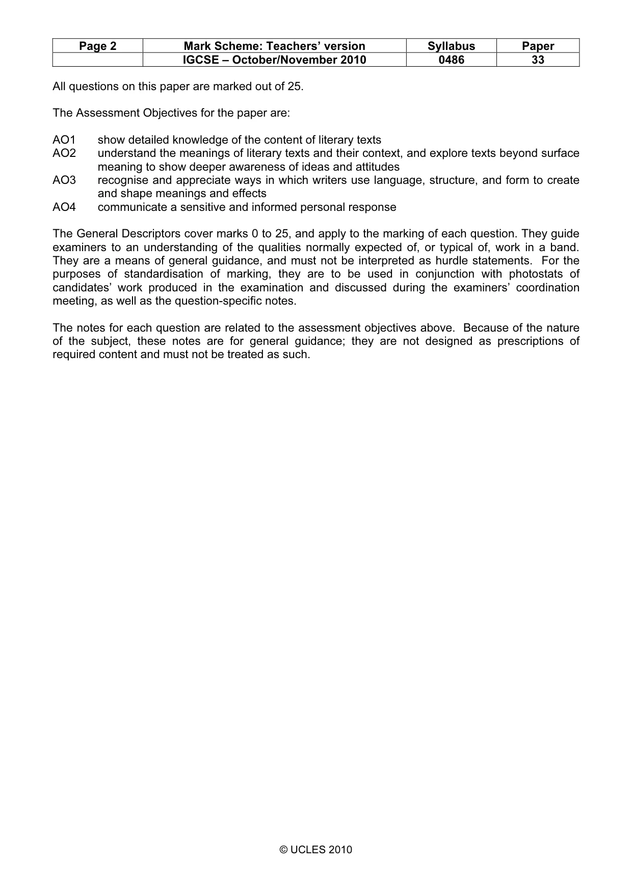 Mark scheme, page 2 of 9