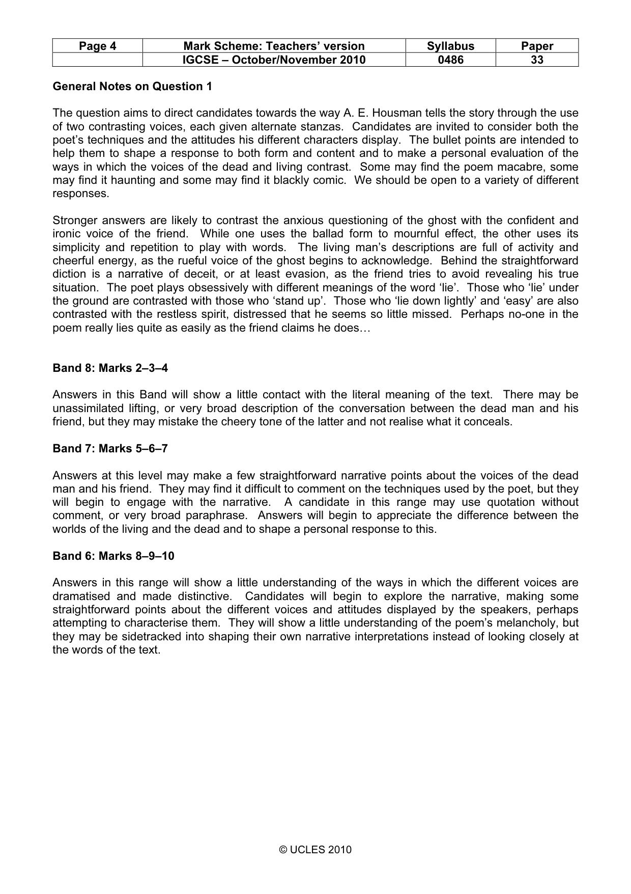 Mark scheme, page 4 of 9