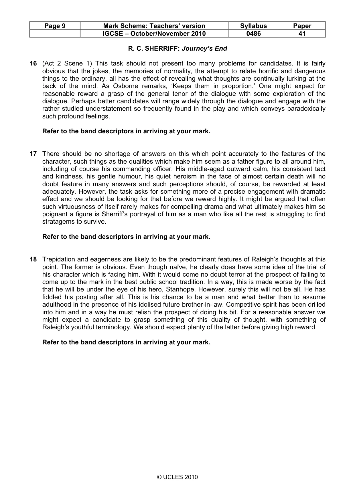 Mark scheme, page 9 of 17