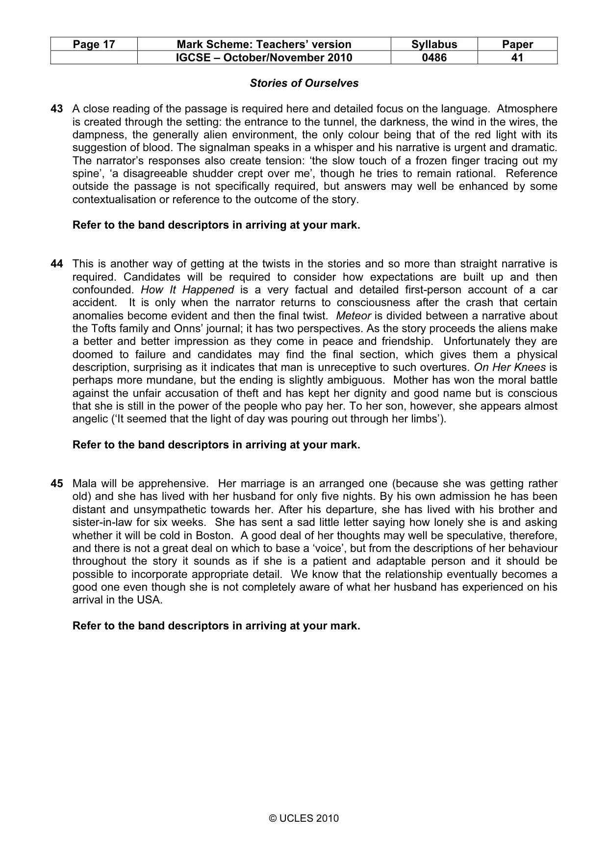 Mark scheme, page 17 of 17