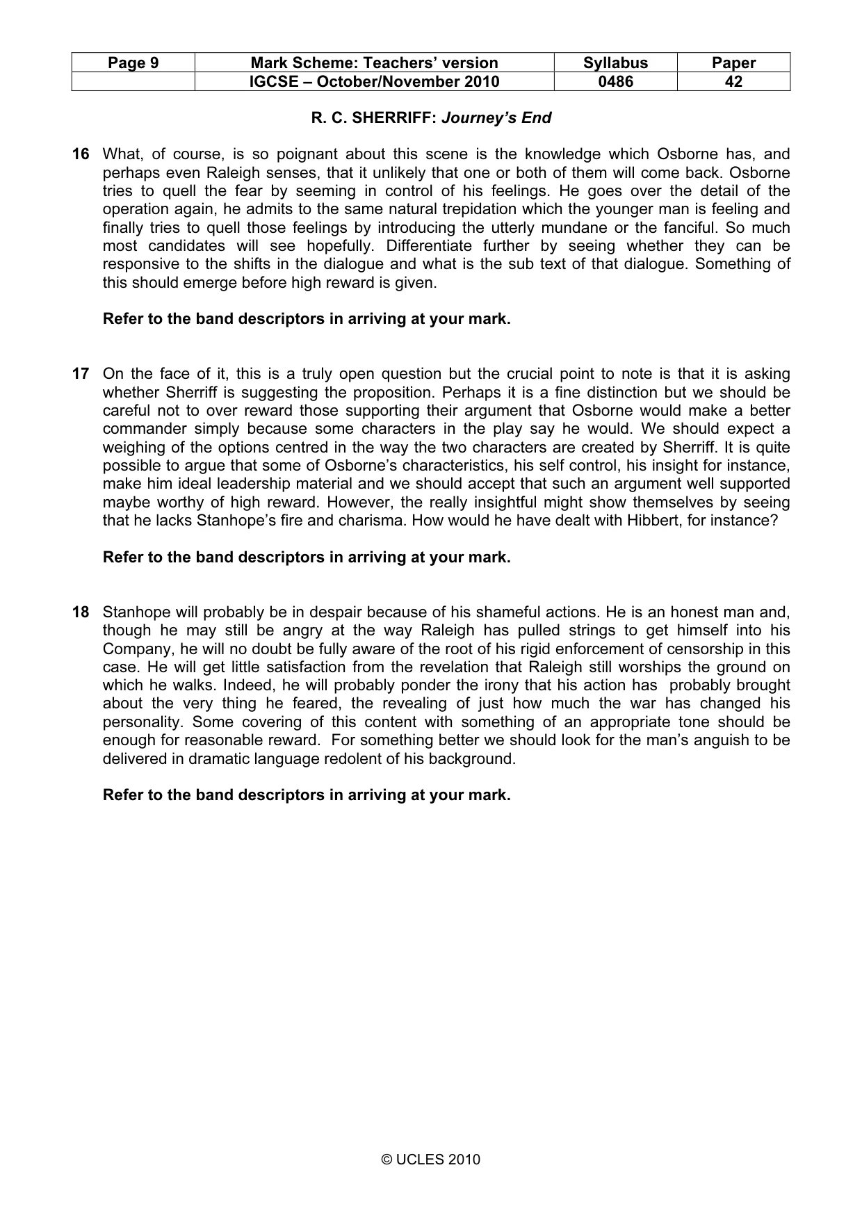 Mark scheme, page 9 of 17