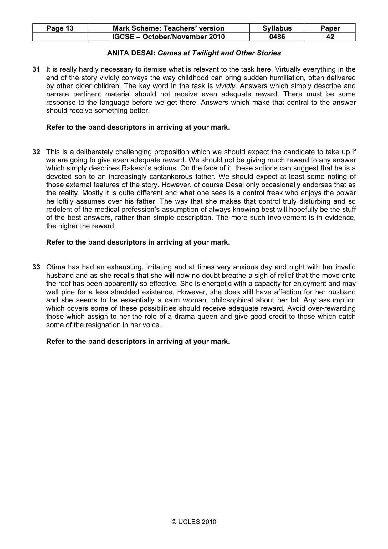 Mark scheme, page 13 of 17