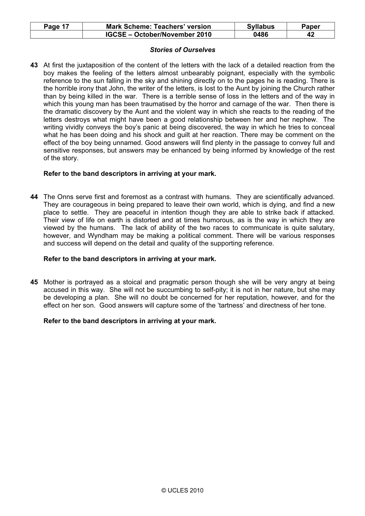 Mark scheme, page 17 of 17