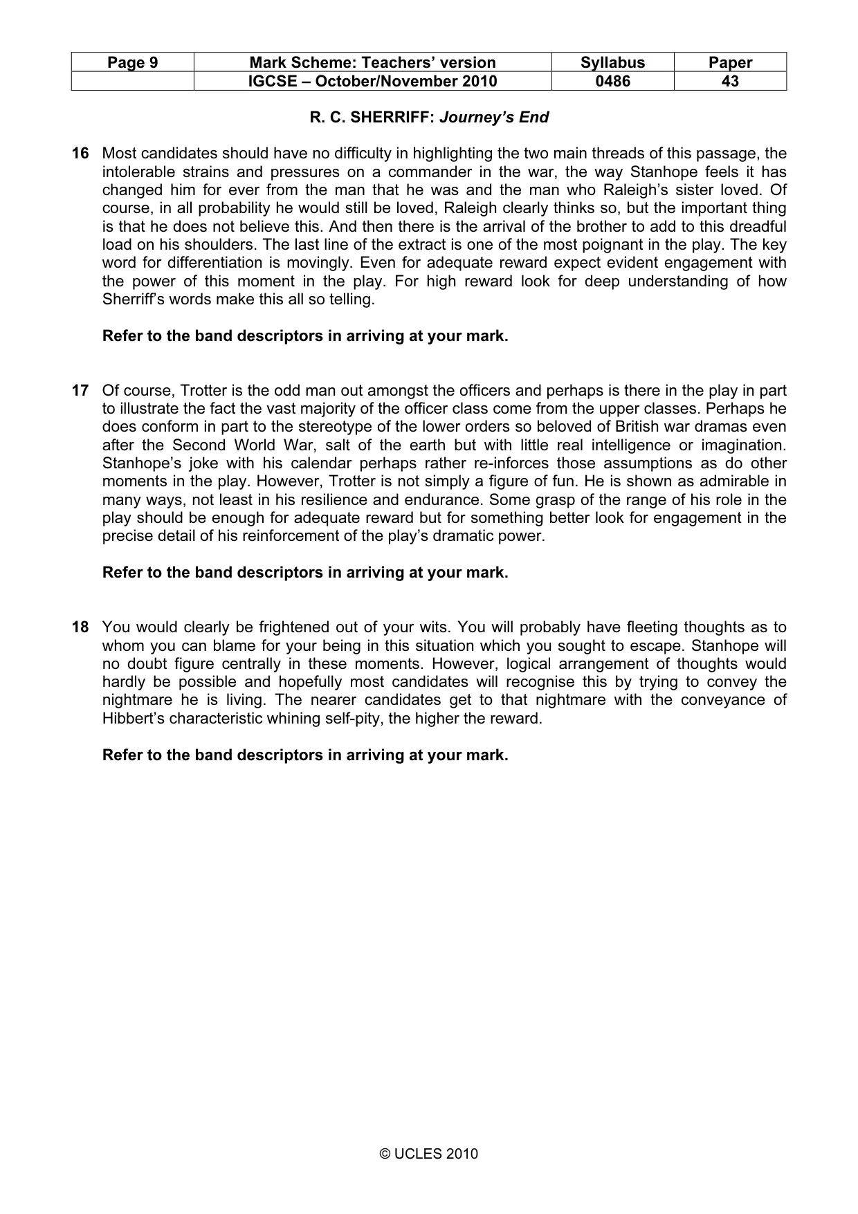 Mark scheme, page 9 of 17